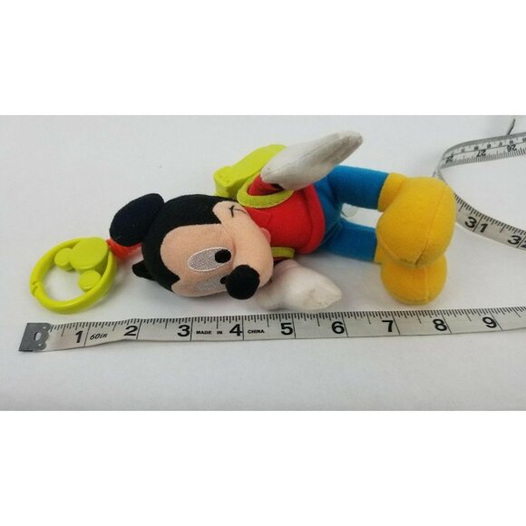 Disney Mickey Mouse 8 in Plush Clip On Backpack Orange Stretch Cord Fisher Price - Picture 9 of 9